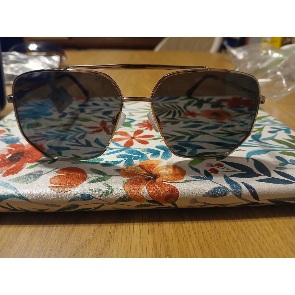 Vintage Phat Farm polarized gold rim & tortoise Sunglasses hexagon shape HV110